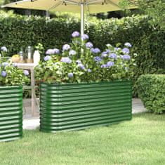 Greatstore zöld porszórt acél kerti magaságyás 152x40x68 cm