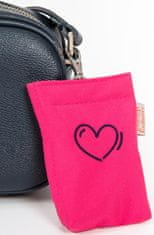 Tépőzáras zseb táskákhoz hímzés szív rózsaszínű