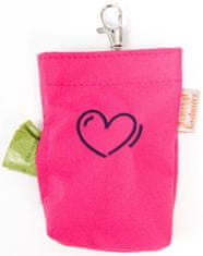 Tépőzáras zseb táskákhoz hímzés szív rózsaszínű