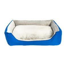Téglalap alakú ágy Iluze kék/szürke 80x60