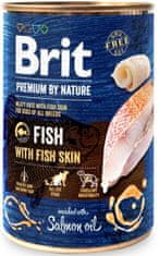 Brit Premium by Nature Dog Cons. - Halak halbőrrel 400 g