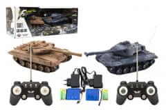 Teddies Tank RC 2db 25cm-es tank csata + újratölthető csomag 27MHZ és 40MHz hanggal és fénnyel