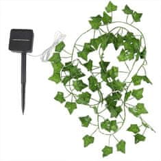 Netscroll Dekoratív fűzér zöld levelekkel és 50 napelemes izzóval, LeafLights