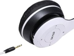 Verkgroup Bluetooth vezeték nélküli fejhallgató fehér FM SD MP3 + mikrofon