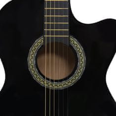 Greatstore 6 húros fekete cutaway western akusztikus gitár equalizerrel