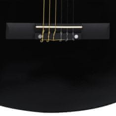 Vidaxl 12 darabos fekete klasszikus gitár kezdőkészlet 4/4 39" 70111