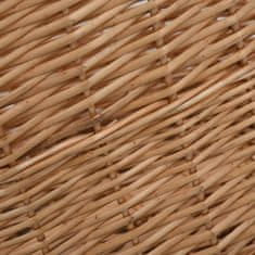 shumee természetes fűzfa tűzifatároló kosár fogantyúkkal 78x54x34 cm