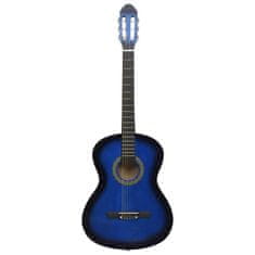 Vidaxl 12 darabos kék klasszikus gitár kezdőkészlet 4/4 39" 70109