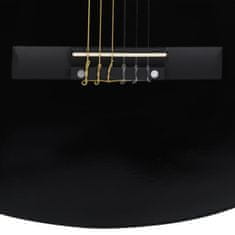 Vidaxl fekete 1/2-es klasszikus gitár kezdőknek és gyereknek tokkal 3055604