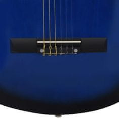Greatstore 8 darabos kék klasszikus gitár kezdőkészlet 1/2 34"