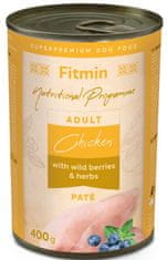 Fitmin Nutrition Program dog tin chicken with herbs and wild berries, 12×400 g