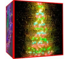 ISO 11348 karácsonyi világítás angyalhaj 200 LED, 9W többszínű 1,95 m
