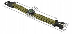 Trizand ISO 6063 túlélési karkötő zöld iránytűvel