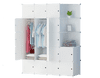 MUVU Moduláris szekrény, gardróbszekrény szekrényekkel, XXL, fehér