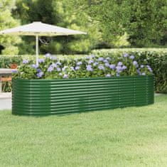 shumee zöld porszórt acél kerti ültetőláda 322 x 100 x 68 cm