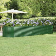 shumee zöld porszórt acél kerti ültetőláda 396 x 100 x 68 cm