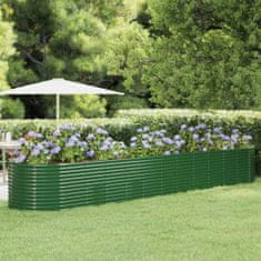 shumee zöld porszórt acél kerti ültetőláda 507 x 100 x 68 cm