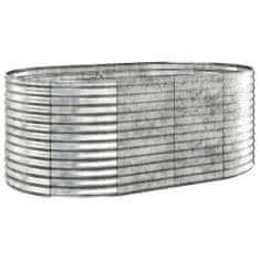 Greatstore ezüstszínű porszórt acél kerti ültetőláda 175 x 100 x 68 cm