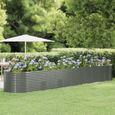 Greatstore szürke porszórt acél kerti ültetőláda 507 x 100 x 68 cm