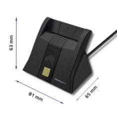Qoltec Smart ID kártyaolvasó SCR-0643 | USB 2.0 + USB C típusú adapter