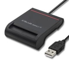 Qoltec Smart ID kártyaolvasó SCR-0642 | USB 2.0 + USB C típusú adapter
