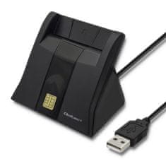 Qoltec Smart ID kártyaolvasó SCR-0643 | USB 2.0 + USB C típusú adapter