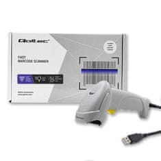 Qoltec Lézeres vonalkódolvasó 1D | USB | Fehér