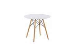 ShopJK Étkezőasztal 80 cm - fehér, skandináv stílus