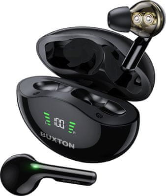 modern vezeték nélküli fülhallgató buxton btw 5800 bluetooth handsfree érintésvezérlés töltőtok vízálló