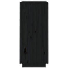 shumee fekete tömör fenyőfa tálalószekrény 38x35x80 cm