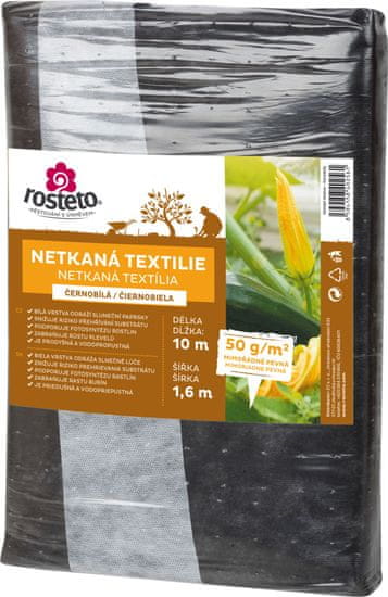 Rosteto Neotex / nem szőtt szövet - fekete-fehér 50g szélesség 5 x 1,6 m