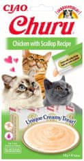 Inaba Churu macska snack Csirke fésűkagyló ízesítéssel 4x 14g