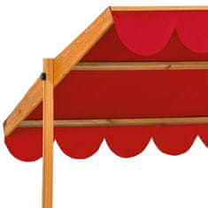 tectake Homokozó állítható tetővel Emilia 120x120x120cm - piros