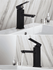 MUVU REBIKO mosdókagyló-keverő a fürdőszobában történő függőleges beépítéshez, fekete színben