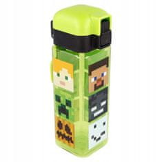 Stor Négyzet műanyag palack Minecraft ZÁR, 550ml, 40402