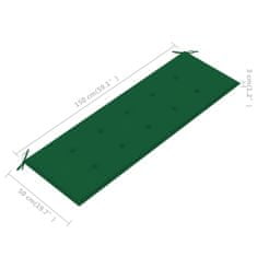 shumee zöld kerti pad párna 150 x 50 x 3 cm
