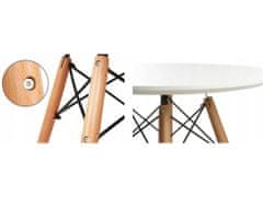 ShopJK Étkezőasztal 80 cm - fehér, skandináv stílus