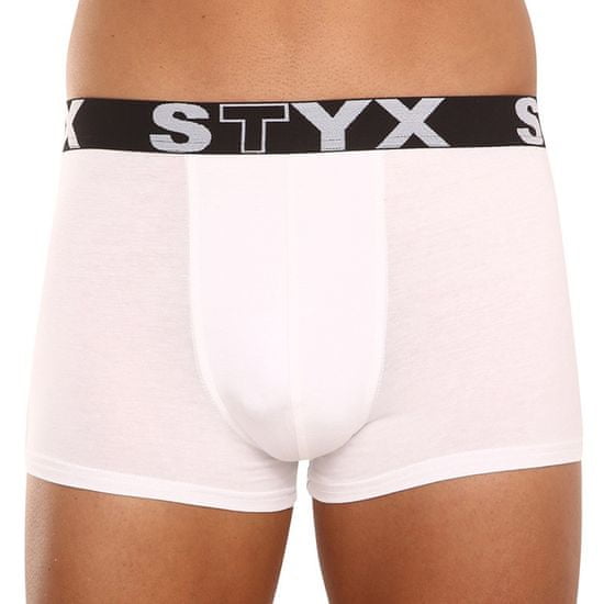 Styx Fehér long férfi boxeralsó sport gumi (G1061)