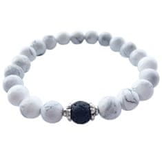 Northix Couples Jewelry - fehér és fekete karkötők természetes kőből 