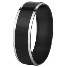 Troli Acél karikagyűrű fekete / ezüst (Kerület 57 mm)