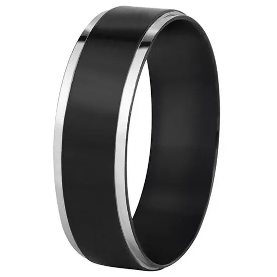 Troli Acél karikagyűrű fekete / ezüst