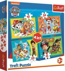 Trefl Puzzle Tlapková patrola - Happy Team 4in1 (12,15,20,24 darab)