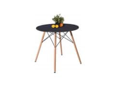 ShopJK Étkezőasztal 60 cm - fekete, skandináv stílus