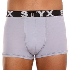 Styx 3PACK Szürke férfi boxeralsó sport gumi (G10676767) - méret M