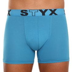 Styx 3PACK Kék long férfi boxeralsó sport gumi (U9676869) - méret L