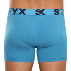 Styx 3PACK Kék long férfi boxeralsó sport gumi (U9676869) - méret XL