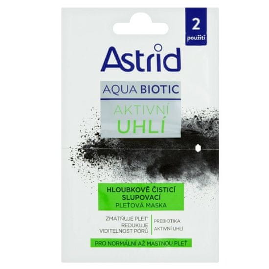 Astrid Mélyen tisztító lehúzható arcmaszk Aqua Biotic 2 x 8 ml