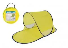 Teddies Strand sátor UV szűrővel önhajtogató poliészter/metál ovális sárga szövet táskában