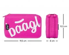 BAAGL Iskolai tolltartó kétszintes Logo rózsaszínű