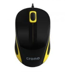 Crono CM643Y - optikai egér, USB, fekete + sárga